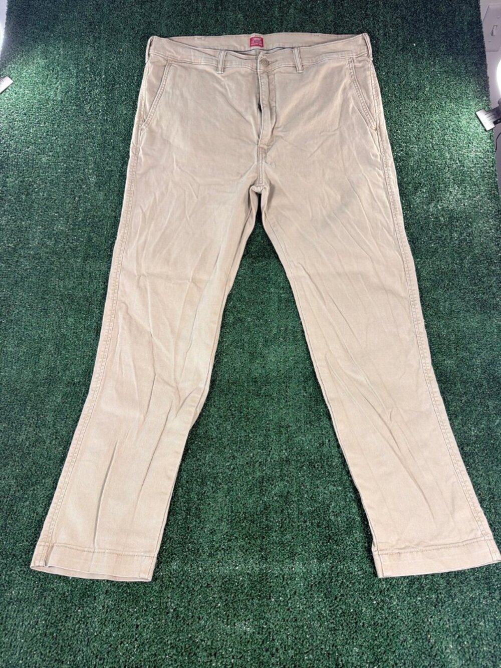 Levis XX Chino Standard Taper Pants Men 38x32 Khaki Tan